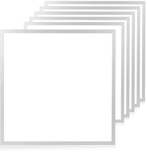 LUXULA 6x LED BackLit Panel, 62x62 cm, IP44, 40W, 4400lm, 3000K Warmweiß, 110° Abstrahlwinkel, LED Deckenleuchte für Feuchträume, Rasterdecke 62x62, Deckenplatten 62x62, inkl. ENEC Marken-Netzteil