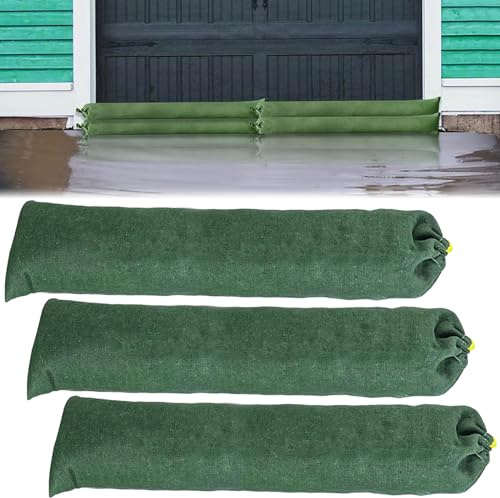 WIYETY Sistema Antiinundación Reutilizable: 3 Sacos de Arena de Larga Duración, Protección Eficaz contra Inundaciones, para Puertas y Ventanas (19 * 150cm)