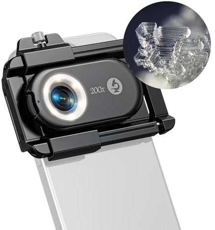 CAMOLO 200X Handy Mikroskop Handy Lupe 200X Telefonmikroskop Cannabis Apexel Mikroskope Handy HD Digital Mikroskop Linse für iPhone Pixel Samsung Xiaomi