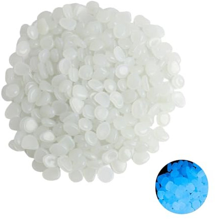 300 Pièces Galets Phosphorescents Blancs Phosphorescents, Pierre Lumineuse, Galet Lumineux, Galets Lumineux Cailloux, Cailloux Lumineux pour Décoration, Galets Phosphorescents Écologiques pour Jardin