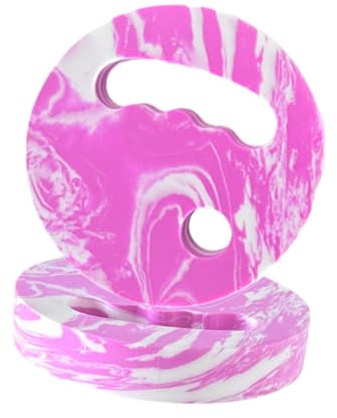 Fenteer 2 Pièces Disques d'exercice Aquatique Disques de Flottaison Piscine Planche de Nage Compacte en EVA Support Main Flotteurs Adaptés Adultes Enfants Dé, Rose Blanc