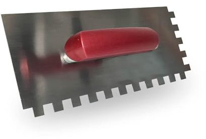 Karl Dahm Zahnglättekelle mit extra scharfer Zahnung 4–12 mm – Profi-Fliesenkelle mit stabilem Holzgriff für präzises Auftragen von Fliesenkleber – entwickelt von Fliesenlegern (12mm)