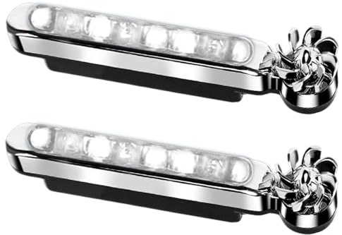 Generico Luci LED ad Energia Eolica - 2 Pezzi Luci LED Auto Decorazione Fari - Lampada Regolabile per Scooter Moto Camion SUV Auto Bici Guida Strada Camping Viaggio