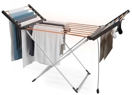 Wintem – Stendino Elettrico Richiudibile Magic Dry XL in Alluminio con 2 Ripiani Riscaldanti, Stendibiancheria Salvaspazio per Casa, Asciugabiancheria Rapido e a Basso Consumo