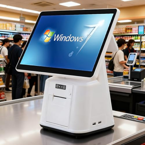 Sistema POS para Restaurante con Pantalla Táctil de 15,6 Pulgadas - Caja Registradora Todo en Uno para Pequeñas Empresas, 8GB de RAM 128GB SSD, Terminal de Pago para Tiendas con Impreso Single screen
