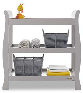 Obaby Stamford Open Changing Unit – Warm Grey – Nursery Storage & Baby Changing Station