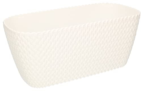 KOTARBAU® Jardinière Blanc 300 mm Ovale pour Balcons et Intérieurs Modernes