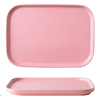 Liudan Servizio di Piatti Net Plate Rosso Piatto Creativo Nordic Prima Colazione per la Colazione Insalata Piastra Occidentale Piastra di Bistecca di Ceramica casa Servizio da tavola (Color : A)