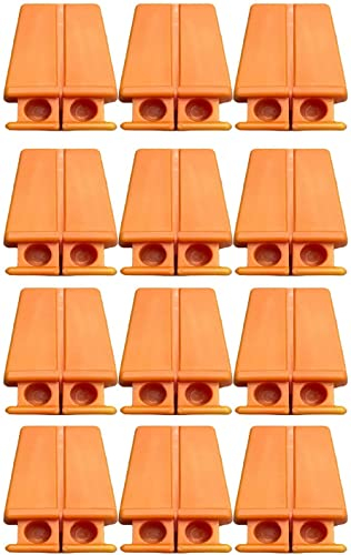 Brick Line Blocks [12 Pack] for Bricklaying Straight Bricks Orange Corner Line Anchor Blocks (12 Blocks)