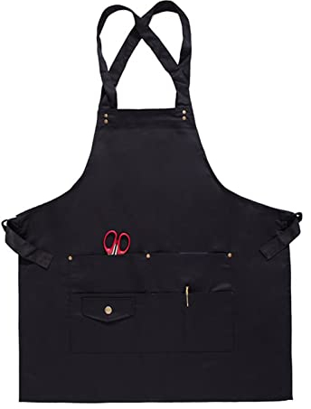 BATTTX Arbeiten Schürze,Tischlerschürze Schweißerschürze Wasserfest Canvas Werkzeugschürze Herren Damen, Perfekt for Garten Keramik Werkstatt Garage