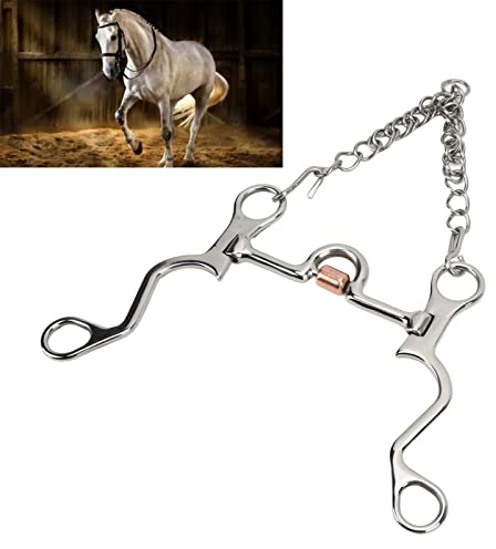 Tnfeeon Morso per Cavallo, Morso Pelham in Acciaio Inossidabile per Equitazione (130 MM)