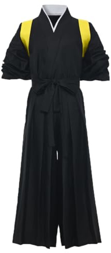 Japansk samuraj Hakama-uniform traditionell Aikido Kendo kampsport anime-kostym, gUL, L