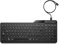HP 400 Kabelgebundene Tastatur mit Hintergrundbeleuchtung, QWERTY Englisches Layout, 12 programmierbare Tasten, spritzwassergeschützt, USB-C-Kabel mit USB-A-Adapter, schlankes Design, Schwarz
