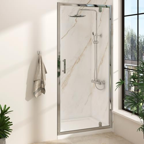 900mm Pivot Hinge Shower Door 6mm Safety Tempered Glass Reversible Shower Enclosure Cubicle Screen