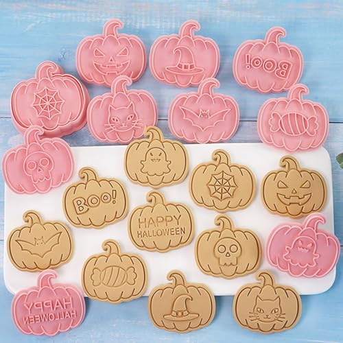 MaiLence Stampini per biscotti a zucca, 10 pezzi, formine per biscotti di zucca, biscotti, Halloween, formine per biscotti per Halloween, fondente per bambini, pane e verdure, taglierina per panini