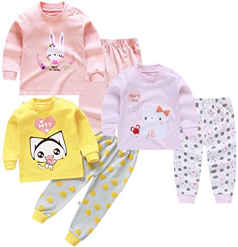 XM-Amigo Bambine e Ragazze Ragazza 3 set da 6 pezzi strati termici per bambini, top e pantaloni, biancheria intima termica per bambini e ragazzi, biancheria intima lunga e lunga pigiama intimo termico