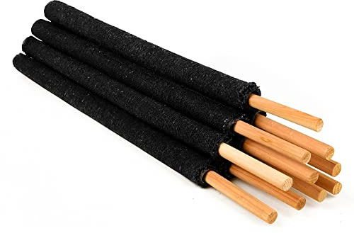 KUNSTIFY Wachsfackeln | 25 Stück mit 135 min Brenndauer Wachs Fackeln mit Handschutz Erwachsene Kinder Wanderung, Fackel Feuerfackel Feuer Garten Laterne Nachtwanderung Lagerfeuer Feuerwerk Outdoor
