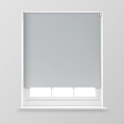 A.Unique Home Premium Trimmable Thermal Blackout Roller Window Blind in a Variety of Colours and Sizes Ideal for any Room - 4FT - GREY - 120cm (W) x 170cm (L) | 47.2 (W) x 66.9 (L)