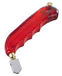 Glasskärare, karbidlegering skärhuvud utbytbar handhållen glaskniv, rullglaskniv slitstark pistolgrepp glasskärare hårdmetall skärhjul (röd)