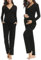 Irdcomps Women's Maternity Pyjamas Set Cotton Breastfeeding Nursing Nightwear PJ Set Long Sleeve Sleepwear Pregnancy for Hospital Home Black S
