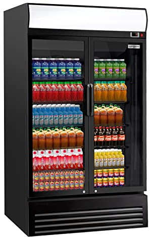 GGM Gastro | GKS908NK-B | Getränkekühlschrank - 880 Liter - mit 2 Glastüren & Werbedisplay