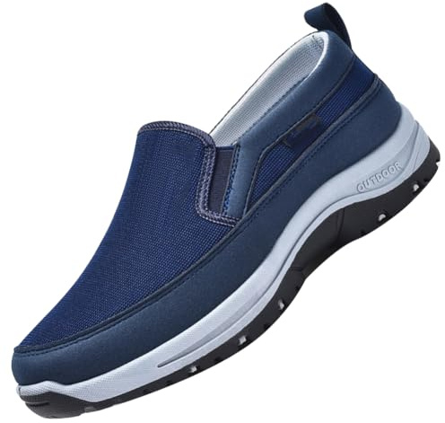 Aocase Scarpe Ortopediche Uomo con Strappo Scarpe da Ginnastica Traspiranti con Cuscino d'Aria Scarpe da Passeggio da Uomo estive alla Moda Sneaker Casual,Blu,46/280mm