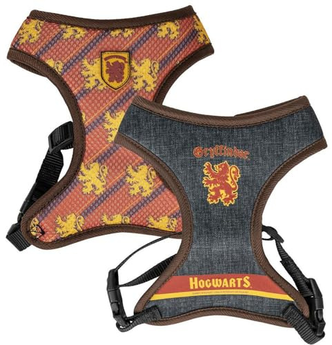 Harry Potter Premium Harness for Dogs – Size M-L – Yellow and Red – Anti-Pull and Adjustable Training Harness – 100% Polyester – Original Product Designed in Spain