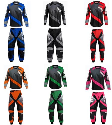 MONO DE CARRERAS MX PARA NIÑOS - Nuevo 2024 Moto Motocross Quad Todoterreno Kart ATV - Conjunto de pantalones y camisa para niños de motocross, pit bike, MTB, BMX, deportes de carreras, Negro, 3-4-22