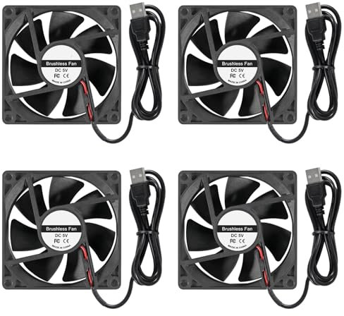 ALMOCN Ventola USB da 80 mm 5 V USB Brushless 8025 80x25 mm per il raffreddamento fai da te PC Computer Case Stampante 3D CPU Coolers Radiatori