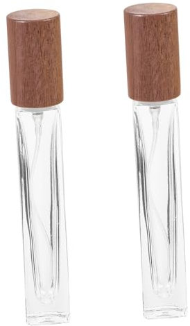 minkissy 2pcs Small Glass Perfume Bottles Essential Oil Sample Bottles Cap Refillable for Women