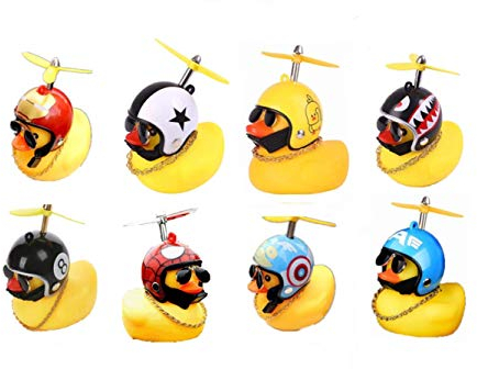 Hovico Fahrradklingel mit Entenmotiv, kleine gelbe Ente, Mountainbike-Dekoration, Fahrradhupe, geeignet für Outdoor-Sportarten für Kinder und Erwachsene, 8 Stück