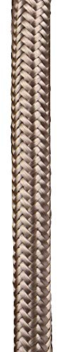 ElekTek Rundes umflochtenes Textilkabel, textilummanteltes Stromkabel - Passende Farben für Deckenrosette, Deckenbaldachin, Lampenkette und Lampenfassungen - Packung mit 2 m-Länge Nickel Effekt