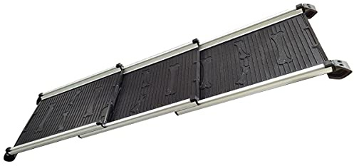 KATSU Tools Rampa per Cani Auto, Capacità di Carico di 70kg/150 libbre, Rampa per Furgone per Animali Domestici Telescopica in Lega di Alluminio da 71cm a 156cm Pieghevole Leggera Antiscivolo