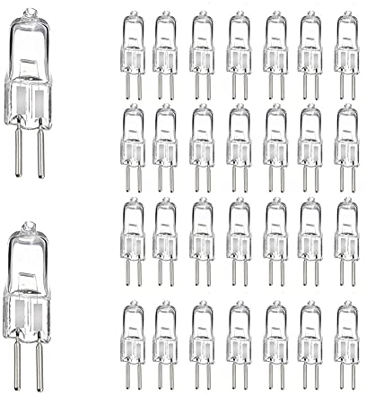 AUFWH 30pcs G5.3 220V 20W/35W/50W/70W/100W/150W/200W Halogen Light Bulbs Long Life Capsule Lamps Warm White Clear Bulbs Indoor Lighting Bulbs-G5.3-220V-35W_30PCS