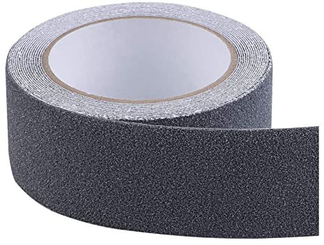 WELSTIK Cinta adhesiva antideslizante, cinta adhesiva antideslizante, fuerte seguridad adhesiva para uso en interiores y exteriores, 5 cm x 5 m, Negro