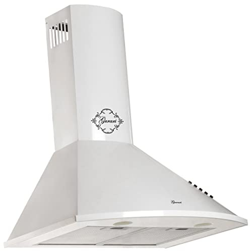 GURARI Campana extractora GCH C 046 WH 6-60 cm - Blanco - Absorbente 1000 m³/h - 3 niveles - Montaje en la pared