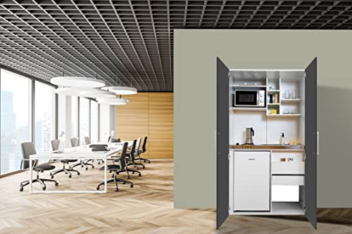 Respekta Peter Küchenzeile, Holzwerkstoff, Grau, 100 cm