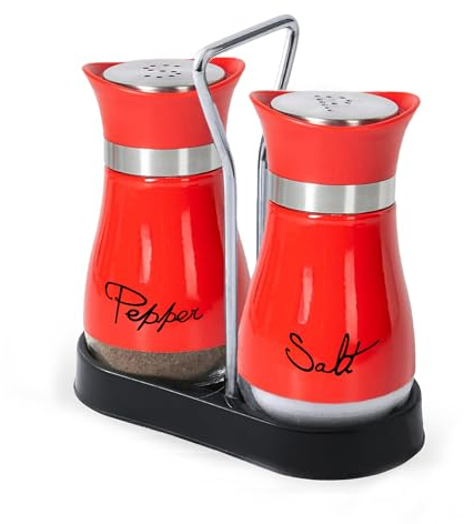 Pack of 2 Salt and Pepper Pots Salt and Pepper Shaker Salt and Pepper Set Salt Shaker Kitchen Accessories (Red)