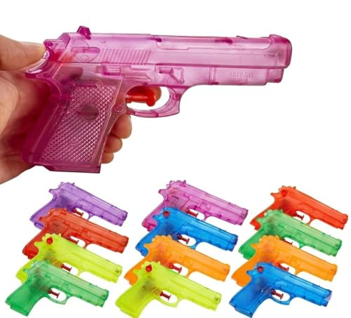 Water Blasters - 6 Inch - Assorted Colors - Soaker Squirt Summer Shooter Toys for Swimming Pool, Beach, Water Fighting Toy, Pool Party Beach Games for Boys, Girls, Adults - 12 Pack