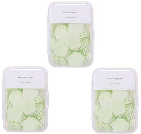 300 pièces de feuilles de savon portables pour le lavage des mains, feuilles de savon mini parfumées, savon soluble jetable pour voyage en plein air, camping, randonnée (Vert)
