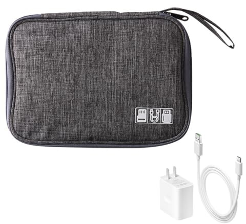 OPIURVY Sac de Rangement Câble,Pochette Câble de Voyage,Organisateur Accessoires Électronique,Sac de Cable Organizer Portable,Techede Transport pour Disque Dur Externe, HDD USB Câbles, Chargeur(Gris)