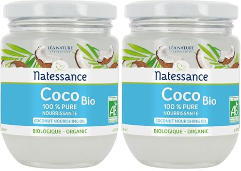 Natessance - Huile De Coco Bio - 100% Pure - Nourrissante - Certifié Agriculture Biologique - Flacon de 200 ml (Lot de 2)