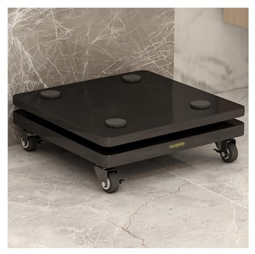 Support d'isolation réglable pour caisson de basses avec pointes et pieds en caoutchouc - Support de haut-parleur mobile sur roulettes - Base stabilisatrice à 2 niveaux pour haut-parleurs de sol et