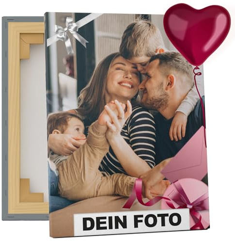posterlux Foto auf Leinwand personalisiert 20x30 cm – Handbespannt auf echtem Keilrahmen – Dein Foto als Wandbild – Premium Leinwanddruck – Made in Germany