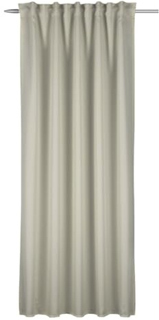 Sehlbach Tenda pronta per l'uso con fettuccia, Texture uni, Beige, 135 x 175 cm, Tessuto opaco, Eleganza naturale, Nastro integrato, Fissaggio facile, Certificato Oeko-Tex