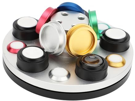Sxhlseller 5-Fach Uhrenölschale Metall Drehteller, Professionelles Uhrenreparatur-Werkzeug mit Staubschutzdeckel für Wartung und Hobby
