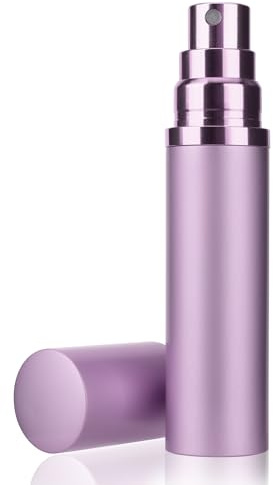 Lammcou Vaporizador de Perfume 10ml, Mini Recargable, Botella de Vidrio Elegante con Pulverizador de Aluminio, Antifugas para Bolso, Uso Diario, Viajes, Citas (Purple)