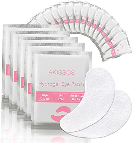 Eye Pads Eyelash Extension Supplies - Akissos 100 Pcs Under Eye Patches Undereye Gel Lash Extension Supplies Lift Tint Lash Guard Professional Individual DIY Beauty Tool - Hypoallergenic Lint Free