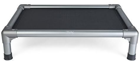 TrendPet HighBed hochwertiges erhöhtes Hundebett, Premium Hochbett, Hundeliege aus eloxiertem Aluminium (75x55cm)