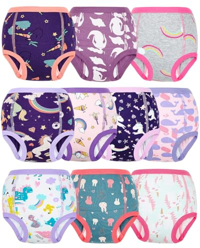 FLYISH DIRECT Töpfchen Trainingshose, Packung mit 10 Töpfchentraining Unterwäsche, 2-9 Jahre Töpfchen-Trainingshosen für Kinder Jungen und Mädchen, 100/3T